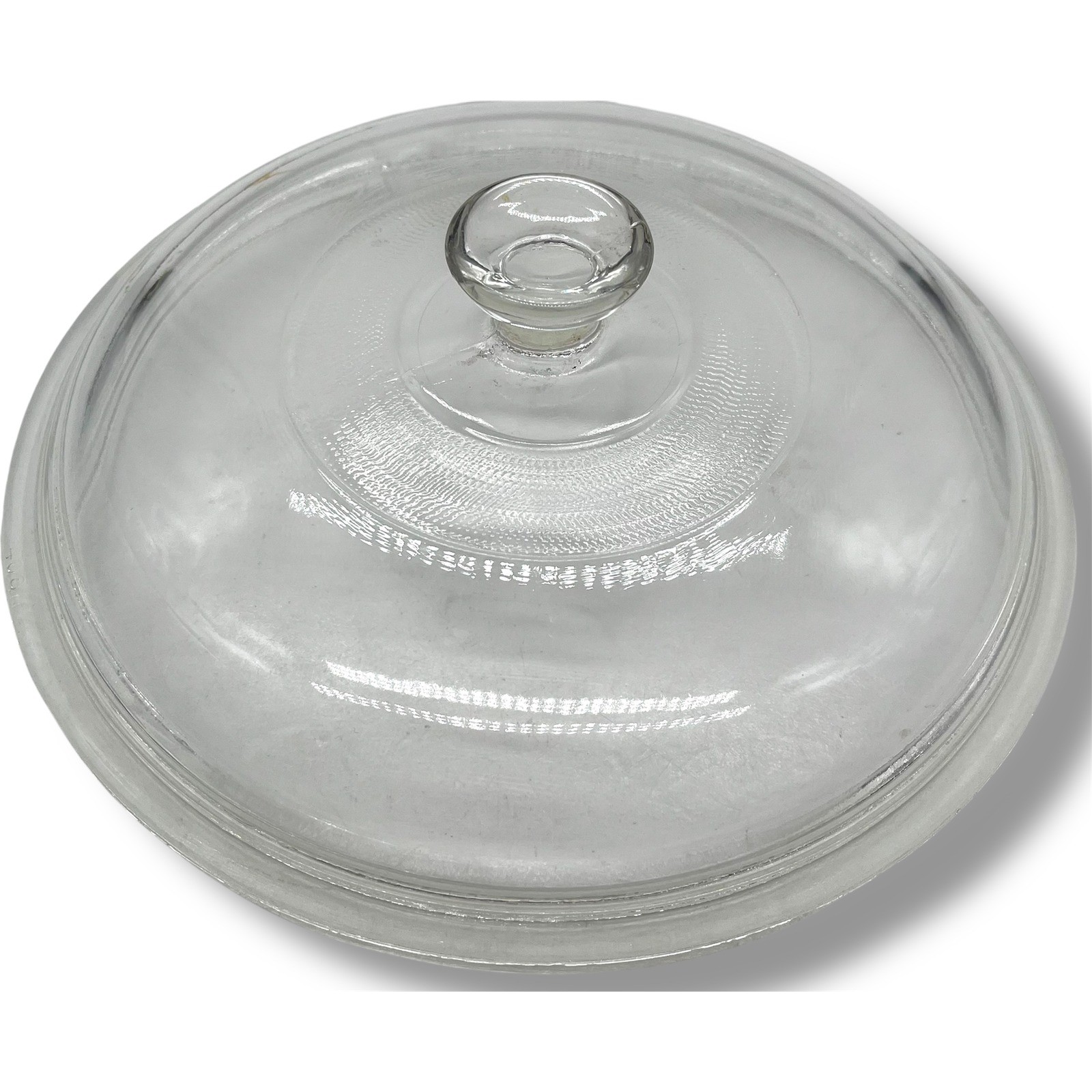 Pyrex 408 Clear Glass Replacement Lid 8.75 Inch Round Knob Handle Vintage