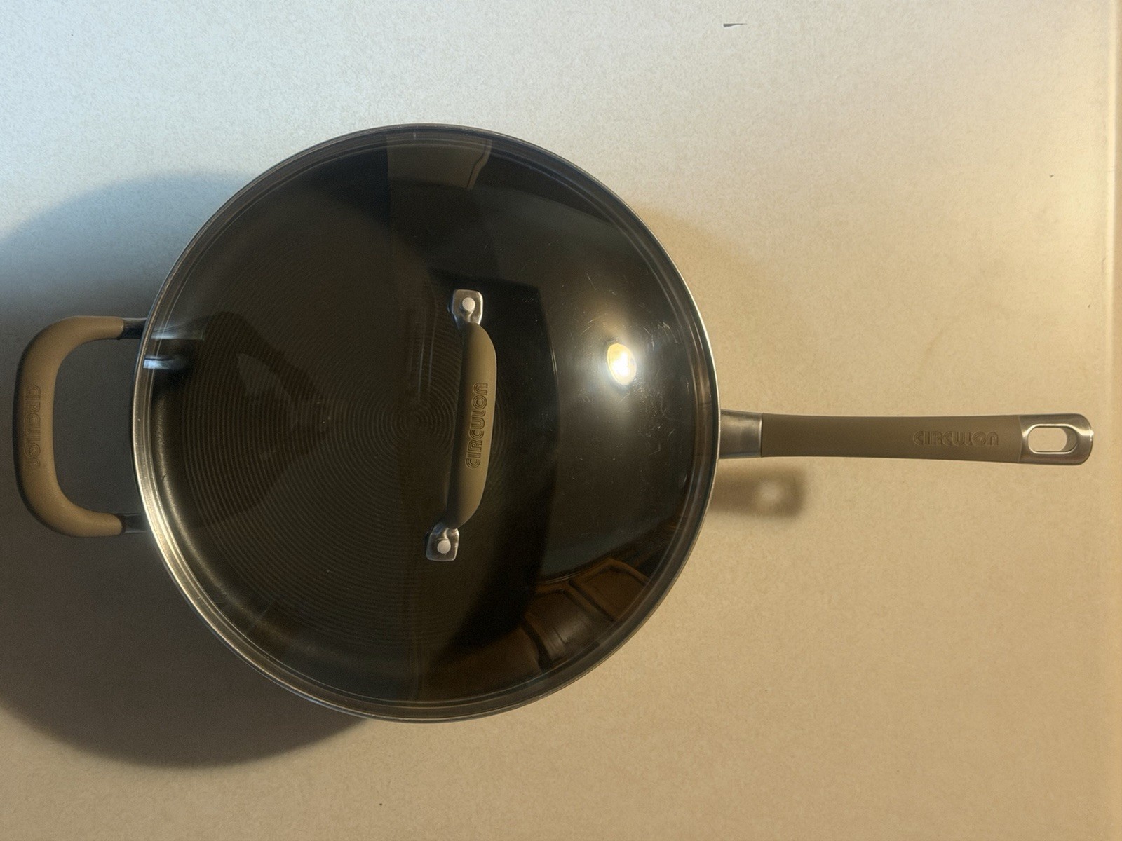 Circulon Premier Professional 5qt/4.7L 3” Tall Frying Pan & Glass Lid 2 Handles