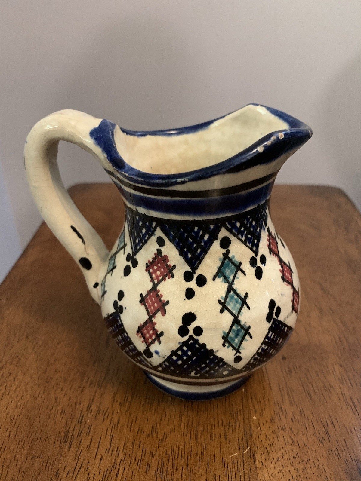 Moroccan Tunisian Hand Painted By Le Souk ? Pottery Creamer ?