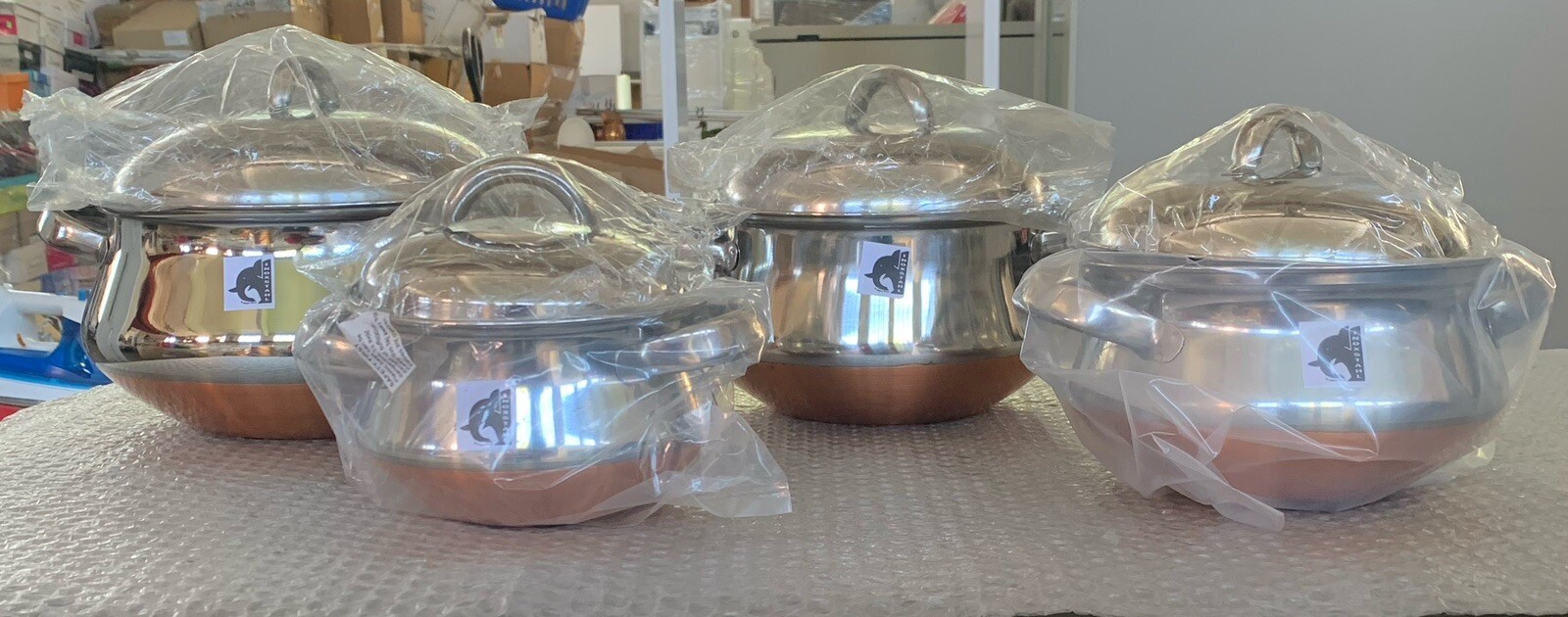 STAHL 8 PIECE STAINLESS STEEL POT BATTERY WITH LIDS