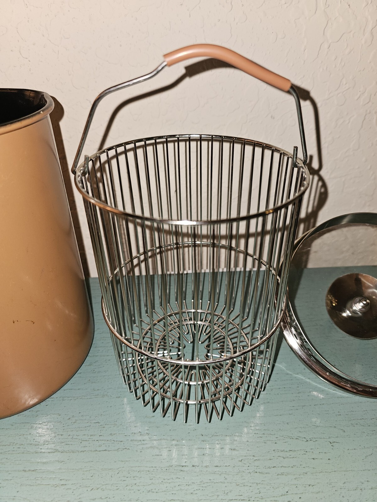 Cook’s Companion Copper 12 Cup Vertical Pot W/Utility Basket & Lid-Very Good
