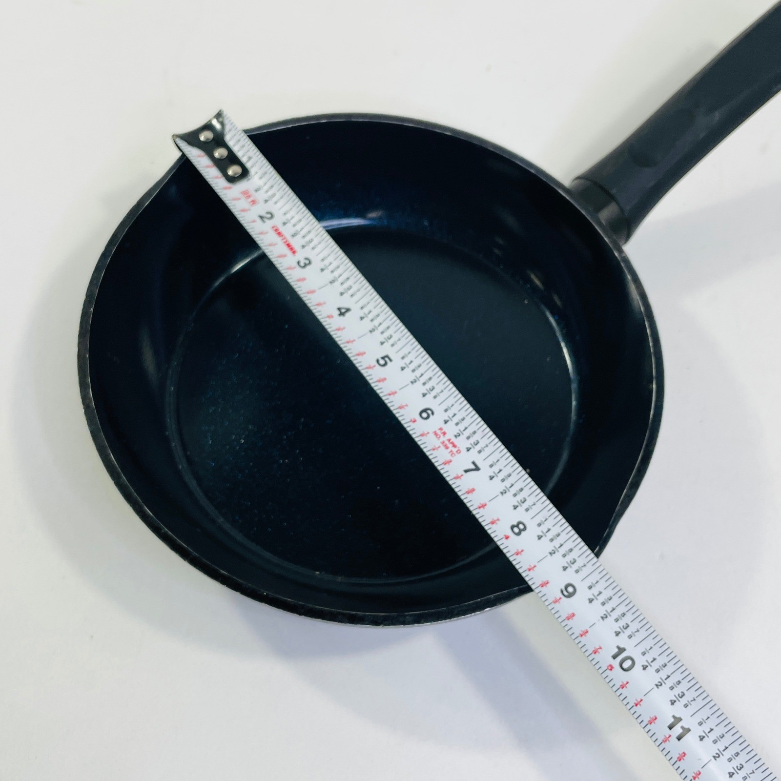 David Burke 8 Inch Frying Pan Dark Blue Ceramic Nonstick Skillet Spout