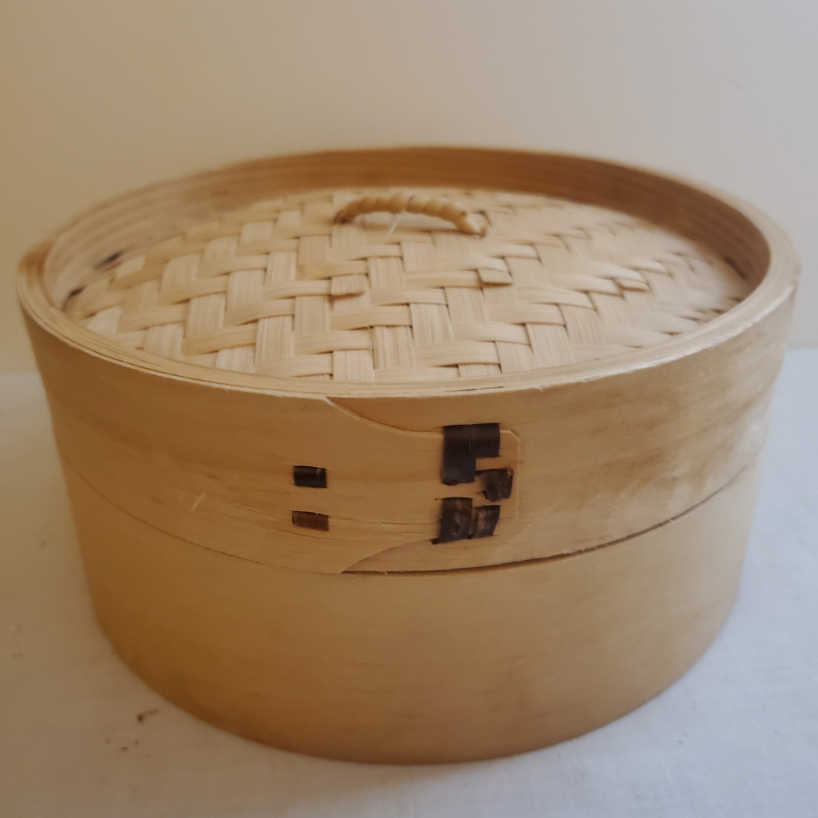 Chinese Bamboo Steamer Basket Various Foods Stackable Slatted 8″ Fitted Lid