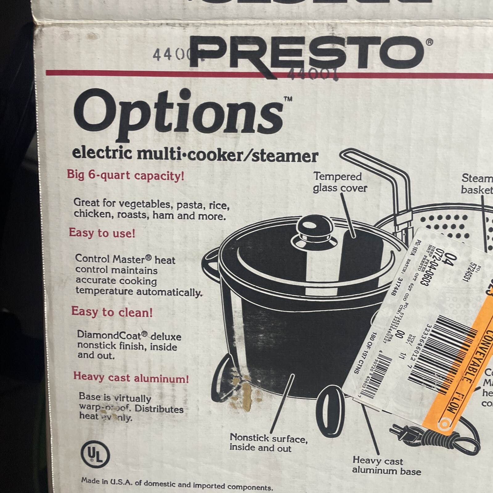 Presto Multi-Cooker Dark Gray Electric Non-Stick Interior, Easy To Use And Clean