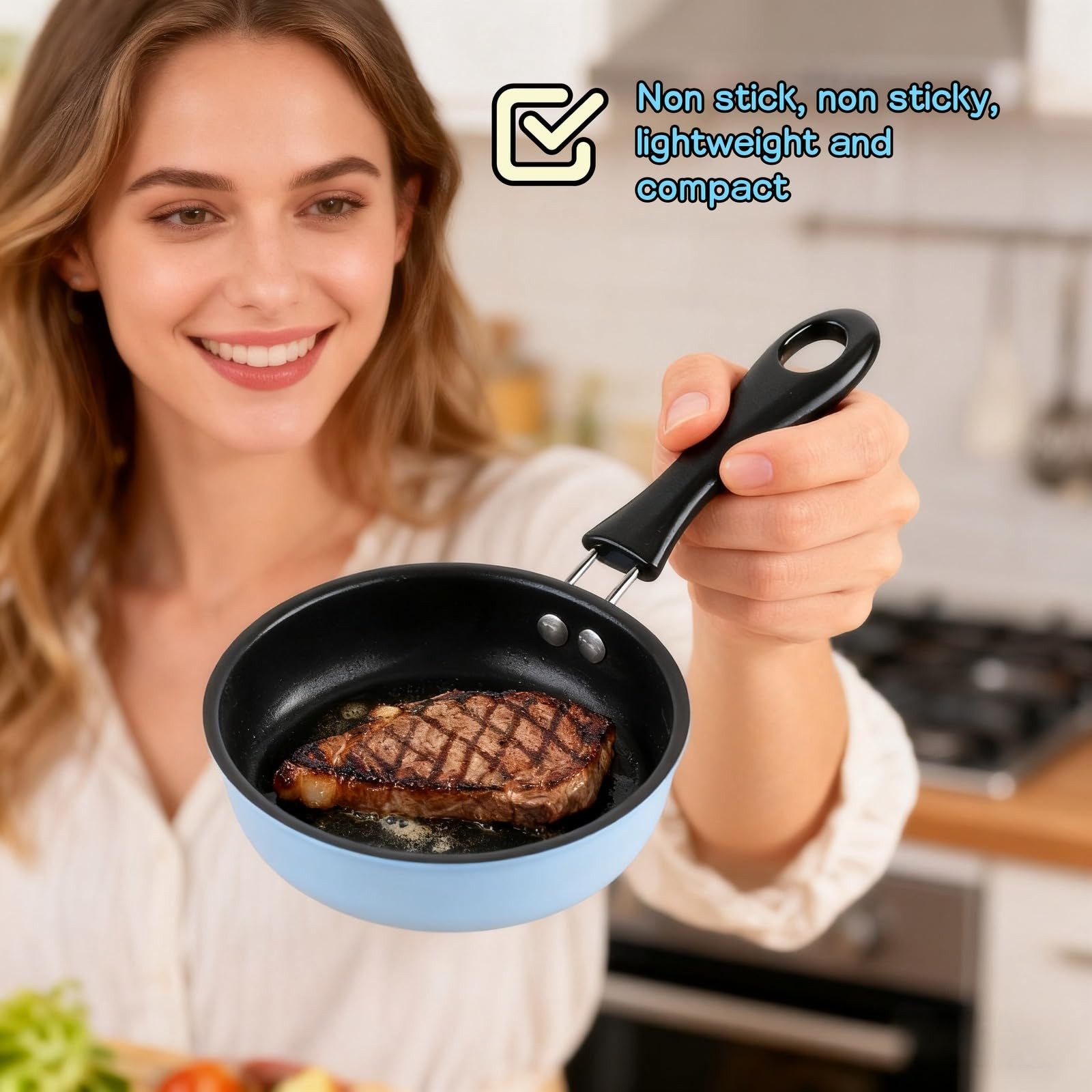 4.7inch Mini Non-Tick Egg Pan – 5-Layer Coating, Dishwasher Safe, Gas/Inducti…