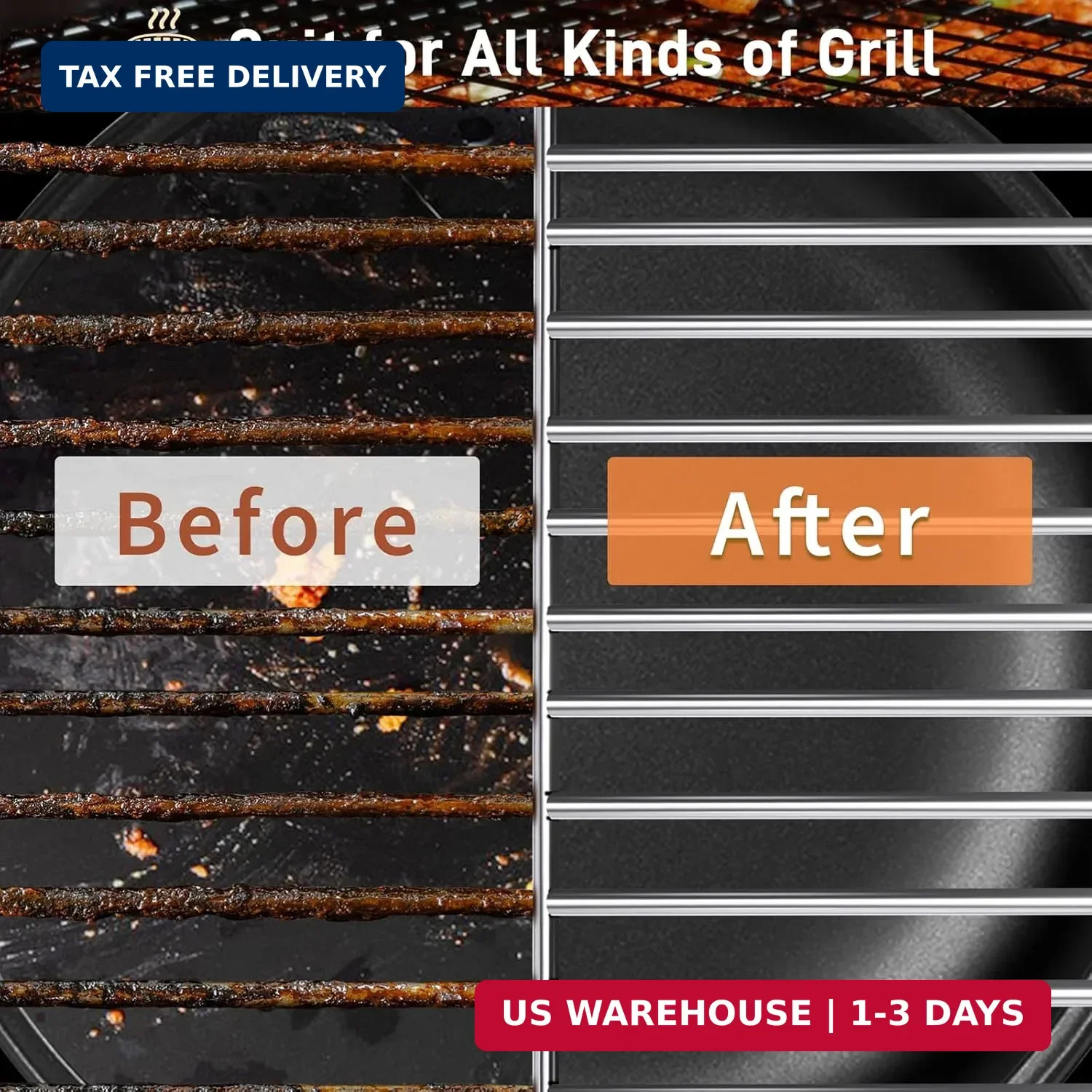 Grill Brush and Scraper-18 Adjustable Handle Safe BBQ Grill Brush for Outdoor Gr