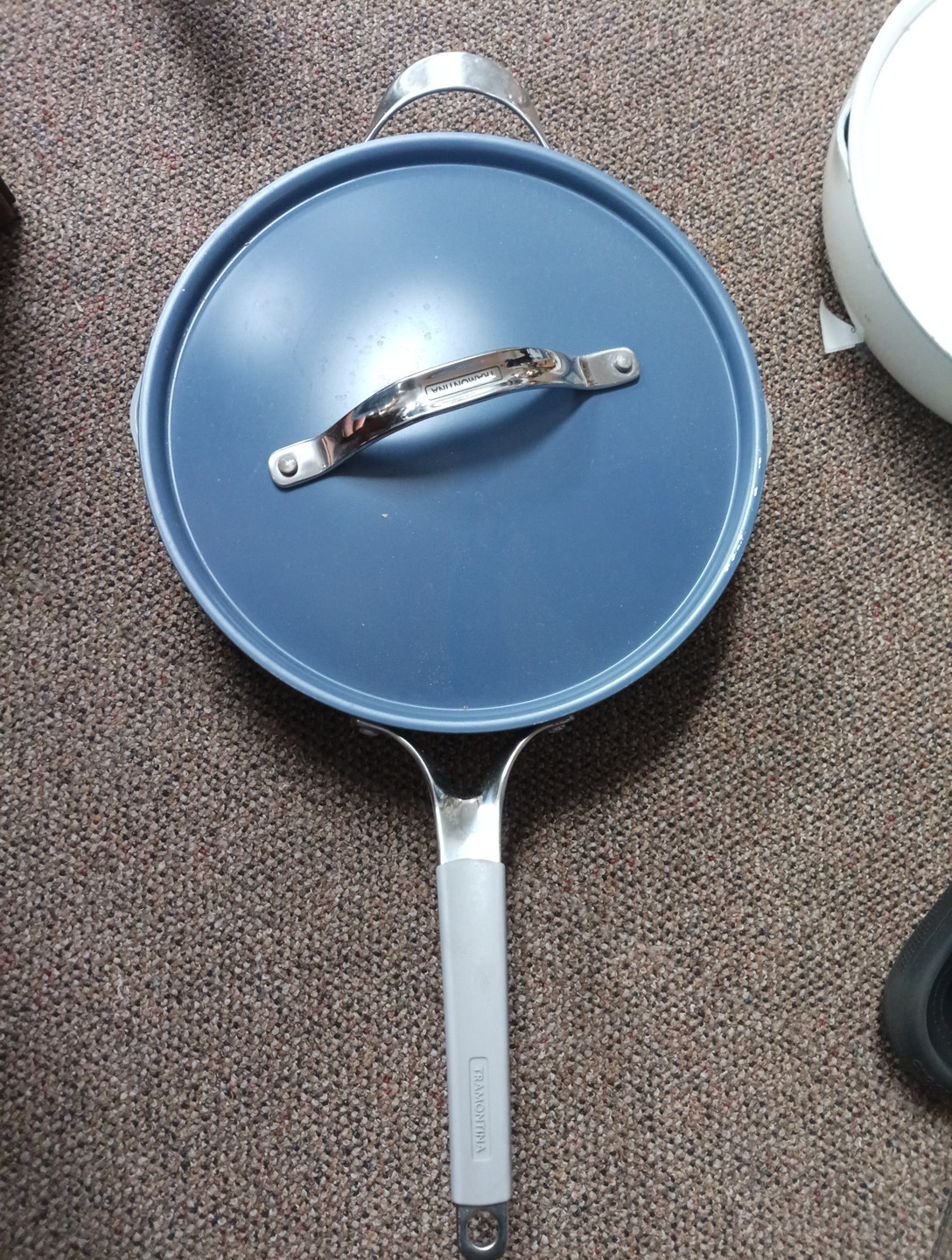 Tramontina 5-Quart All-In-One Ceramic Non-Stick Pan, Cold Forged Aluminium Blue