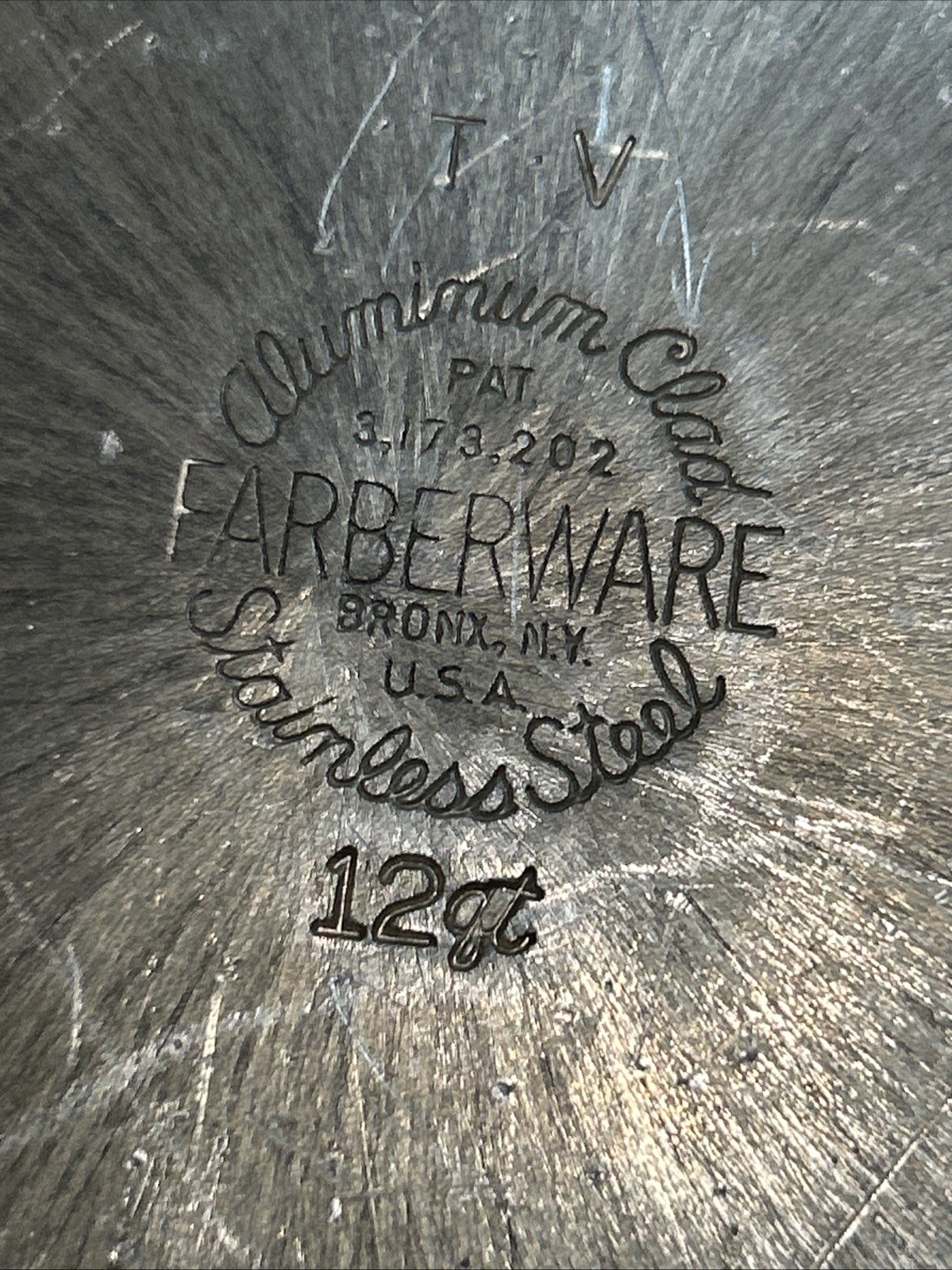 Farberware Vintage 12 Qt Stock Pot with Lid Stainless Steel Aluminum Clad NY USA