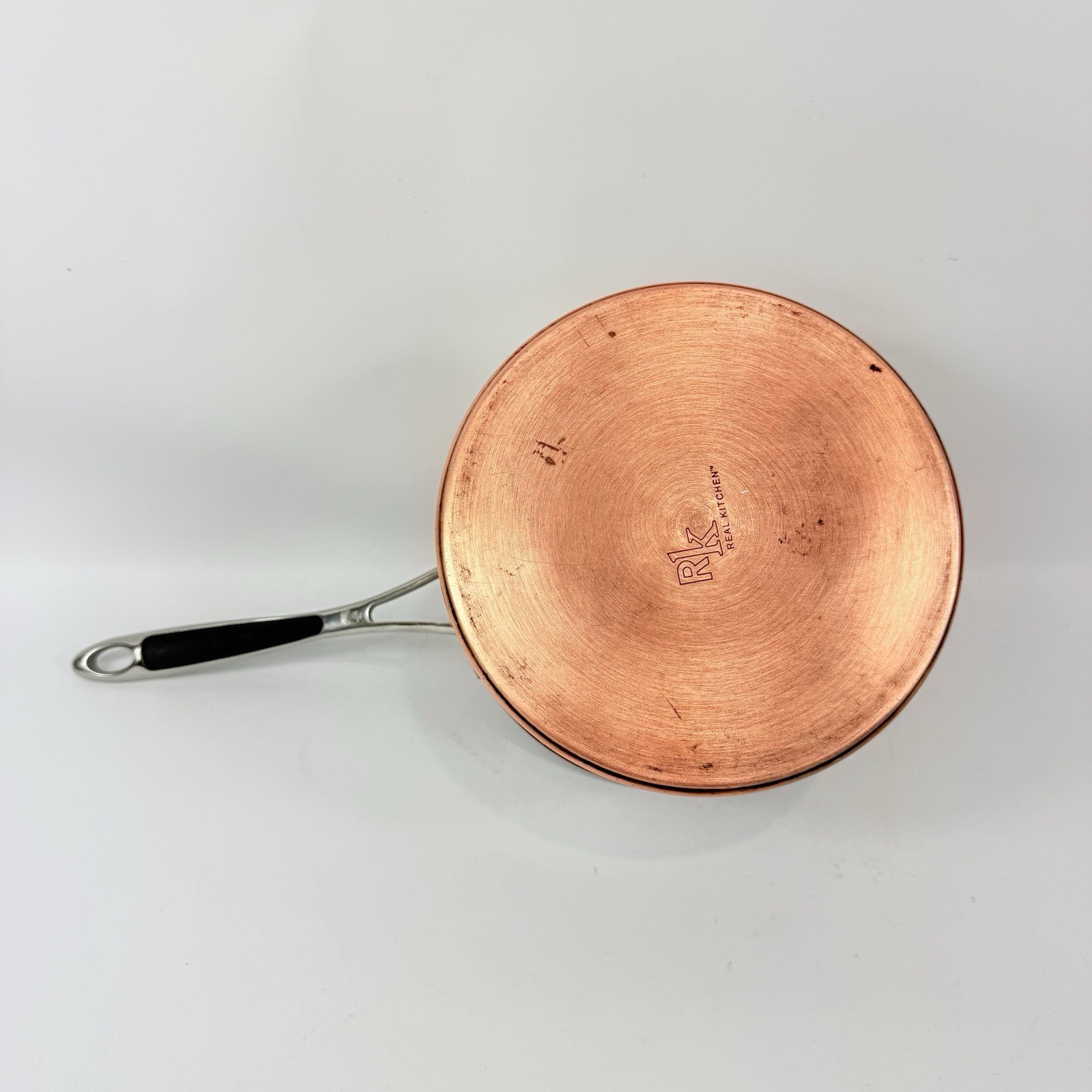 RK Real Kitchen Copper Bottom Large Stock Pot 7 x 4.5 Inches Stainless NO LID EX