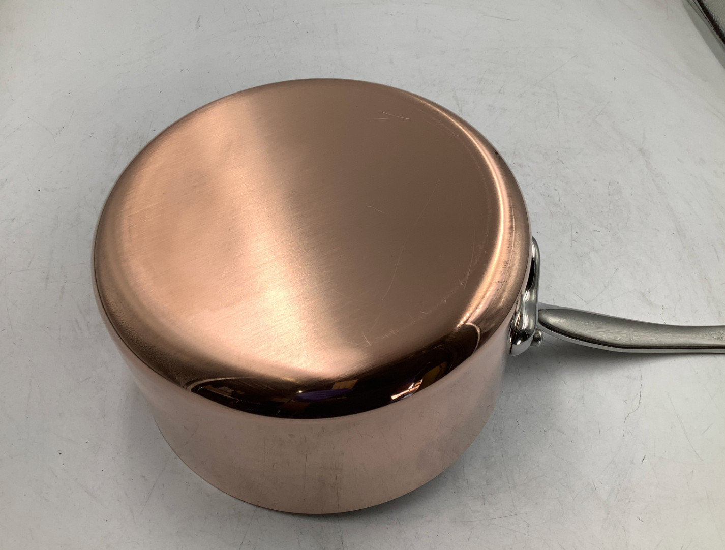 Mauviel M’Heritage 150 S Polished Copper & Stainless Steel Sauce Pan. 1.9 Qt