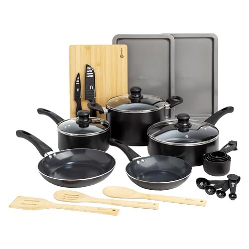 Easy Clean Ceramic Nonstick Cookware Set Dishwasher Safe Kitchen Pots And Pans S