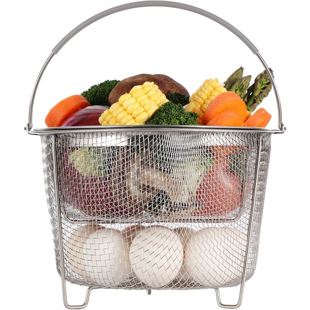 2-Tier Stackable Steamer Basket Insert for Instant Pot 6 qt & 8 qt, Stainless