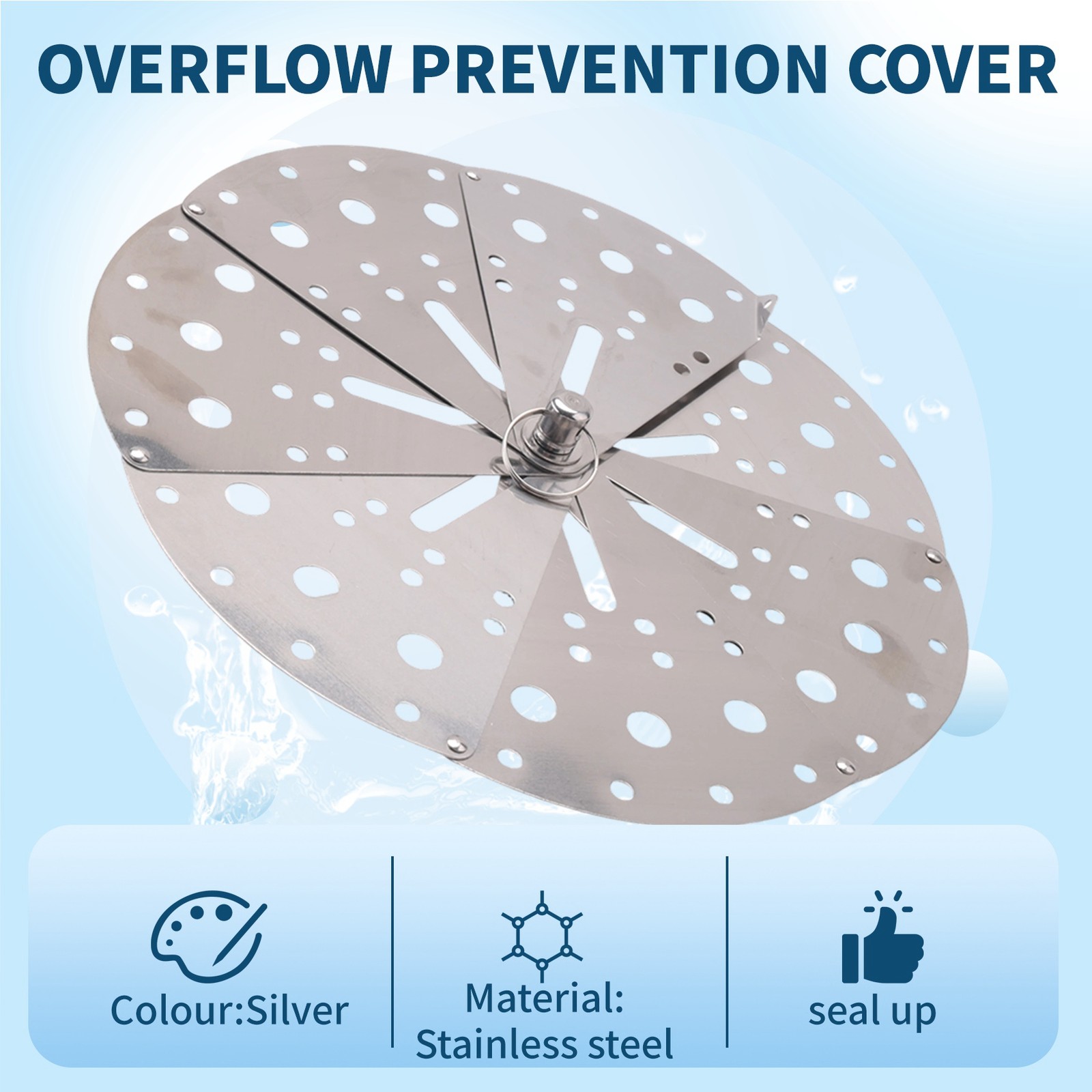 Stainless Adjustable Drop Lid Simmering Food Pot Cover -Overflow Cover4804