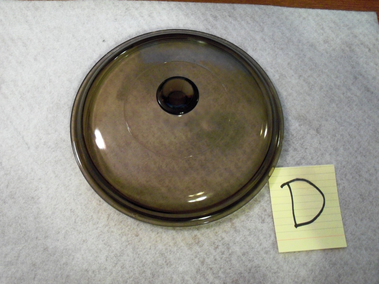 CORNING WARE PYREX REPLACEMENT LID ONLY VISIONS AMBER BROWN ROUND GLASS 623-C