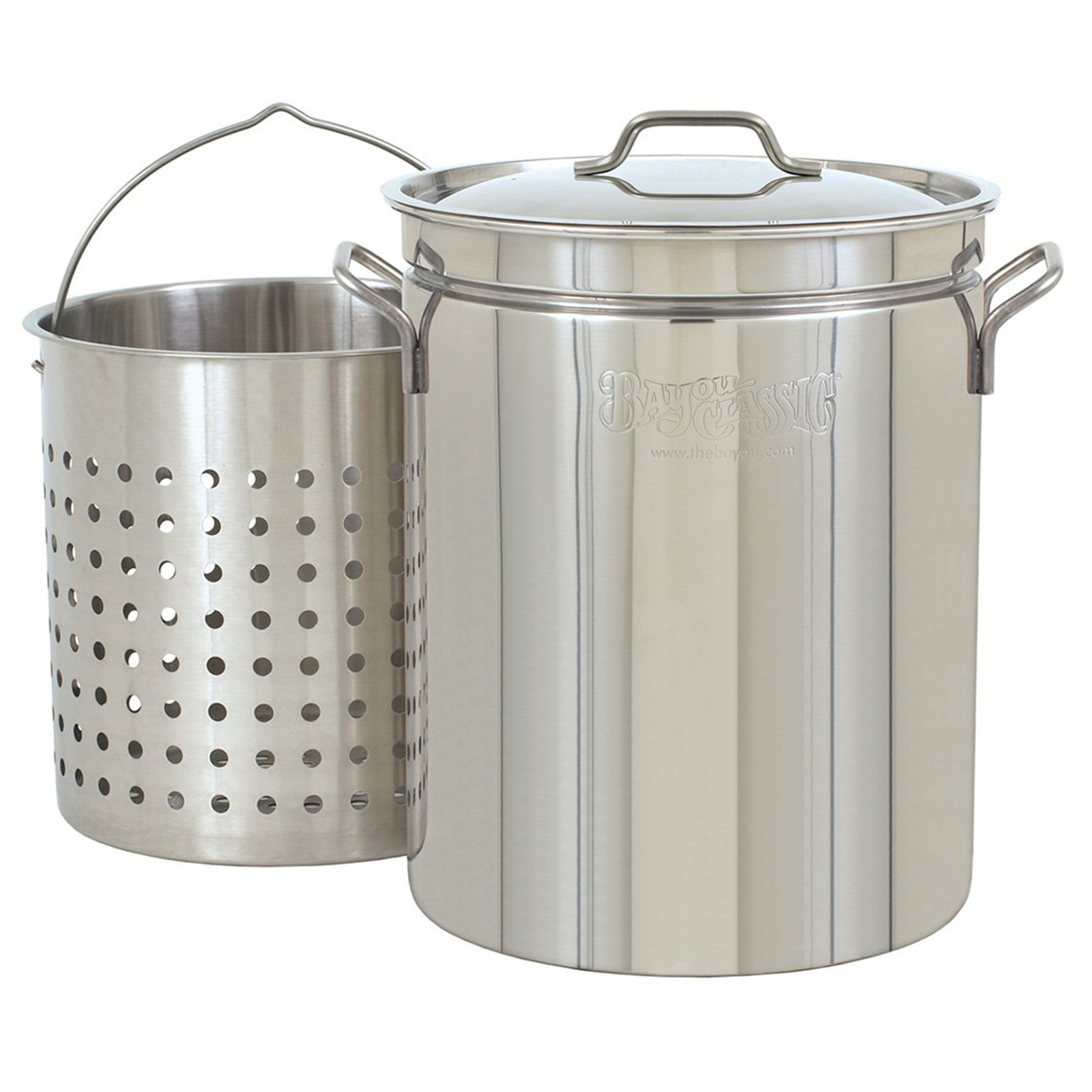 Bayou Classic 62 Quart Stainless Steel Stockpot with Vented Lid, BC-1160, Silver