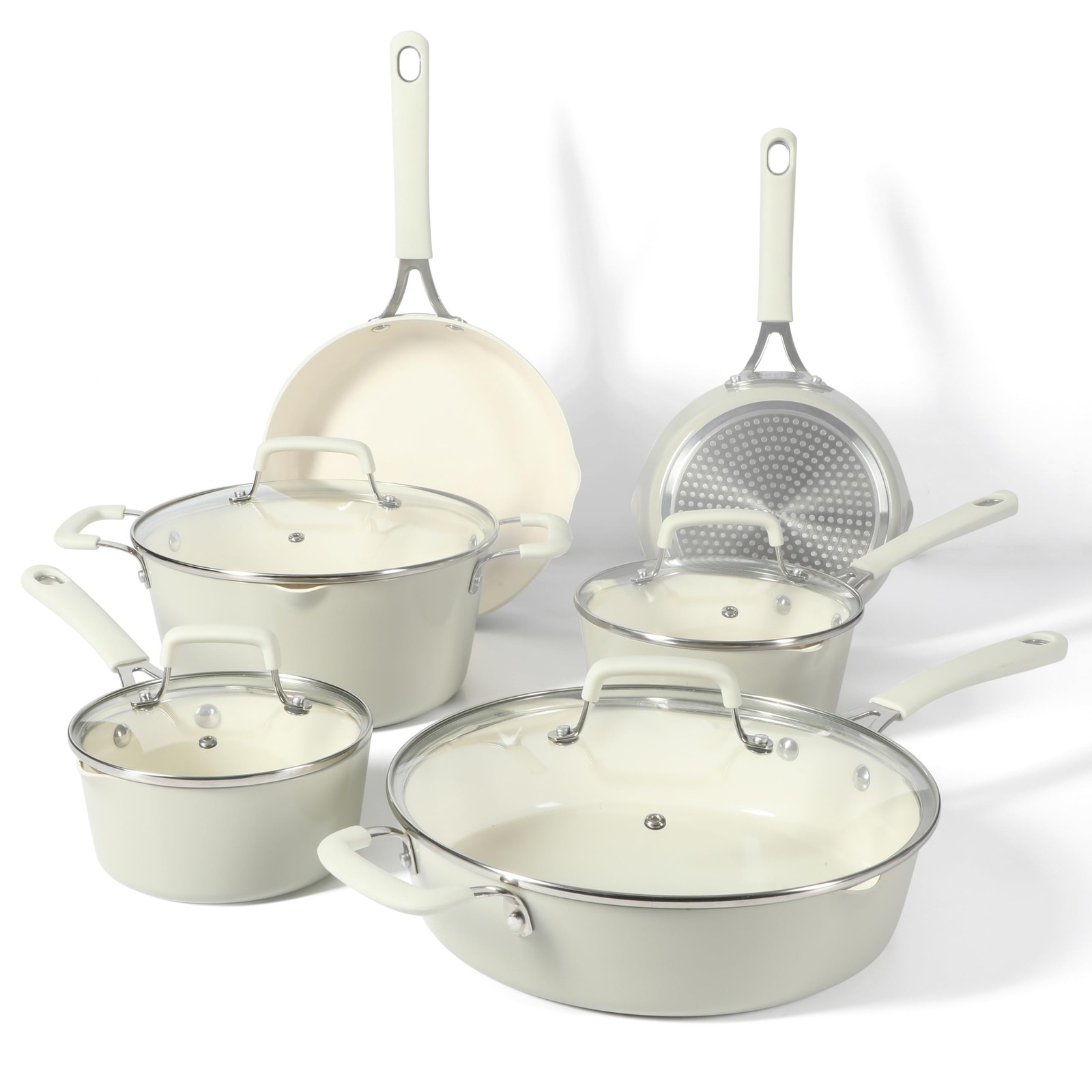Martha Stewart Heathland Premium Nonstick Pfa Ceramic – Linen White 141567.10