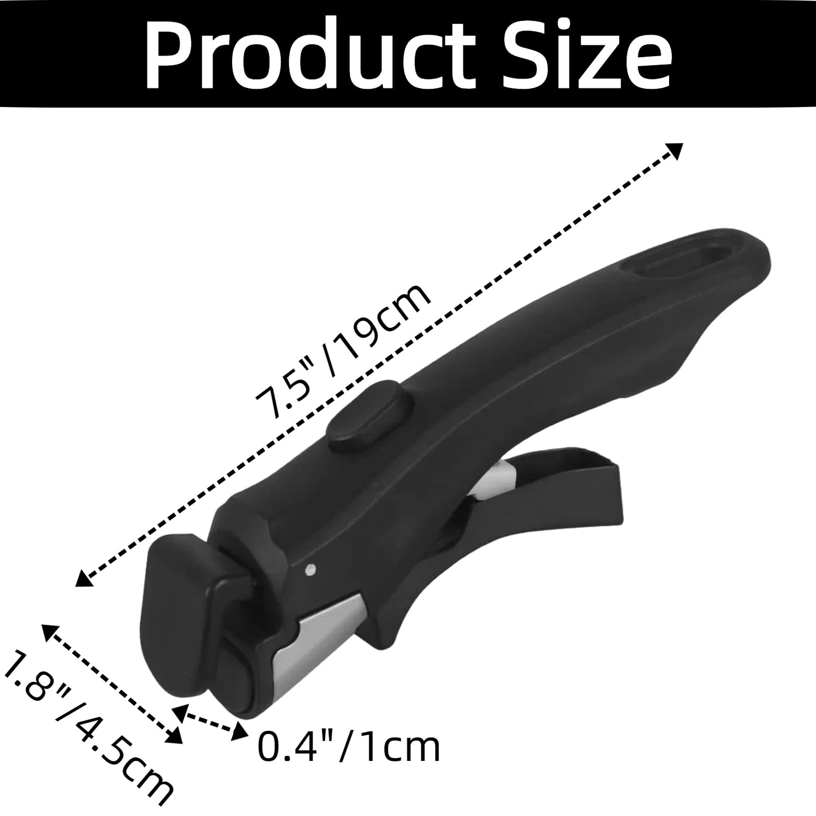 2 PCS Black Removable Detachable Pan Gripper Pot Handle Heat Resistant