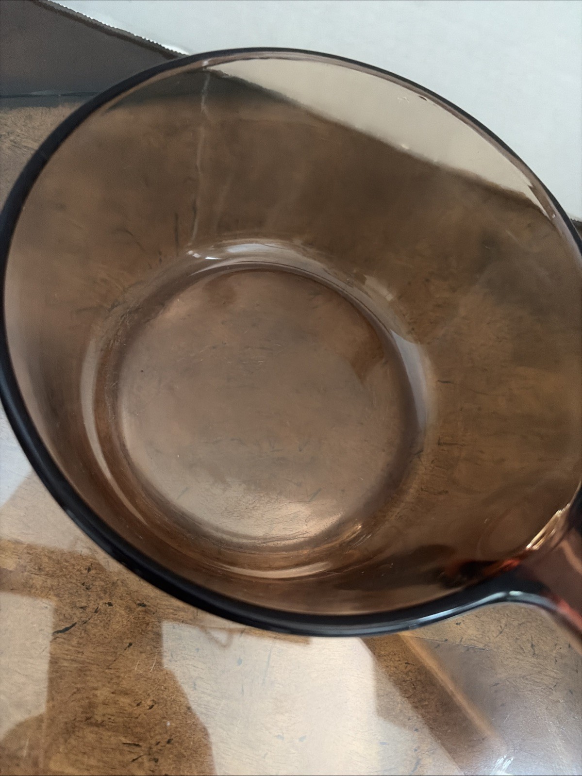 Vintage Corning Amber Vision Ware 1.5 Liter Sauce Pan No Lid. Made In France