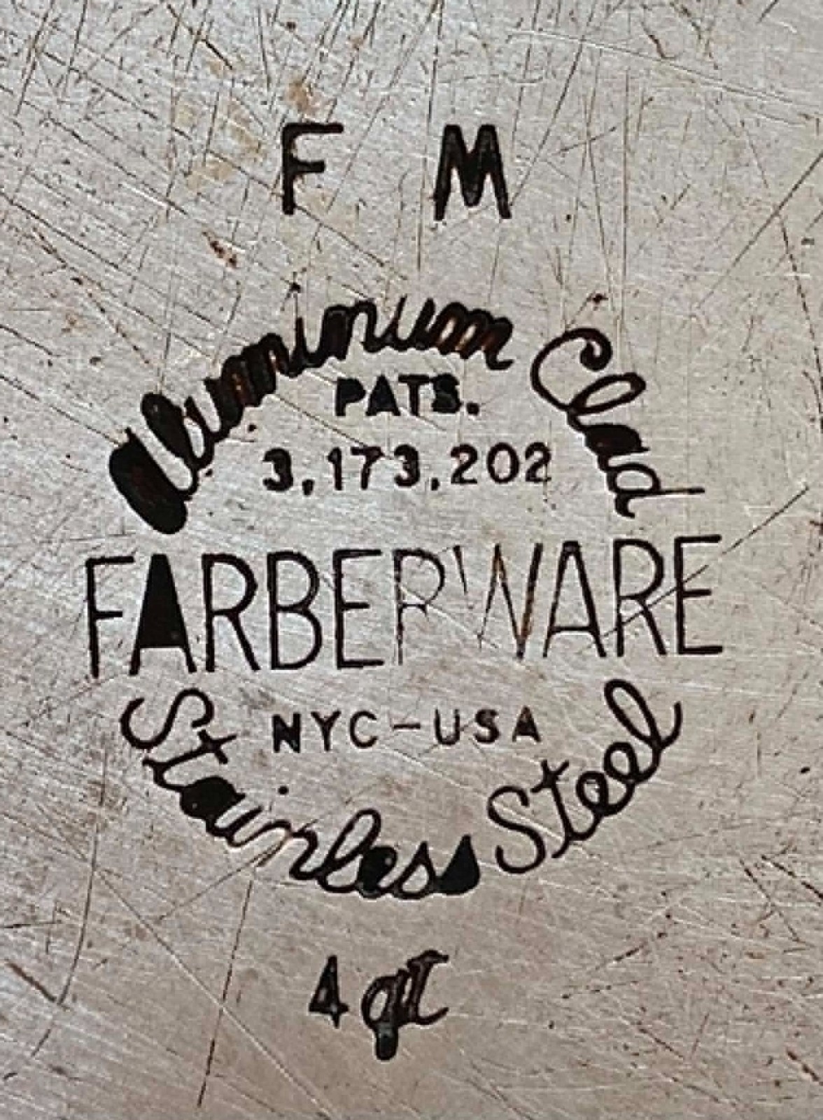 Vintage Farberware 4 Qt Stockpot Aluminum Clad Stainless Steel NYC USA FM
