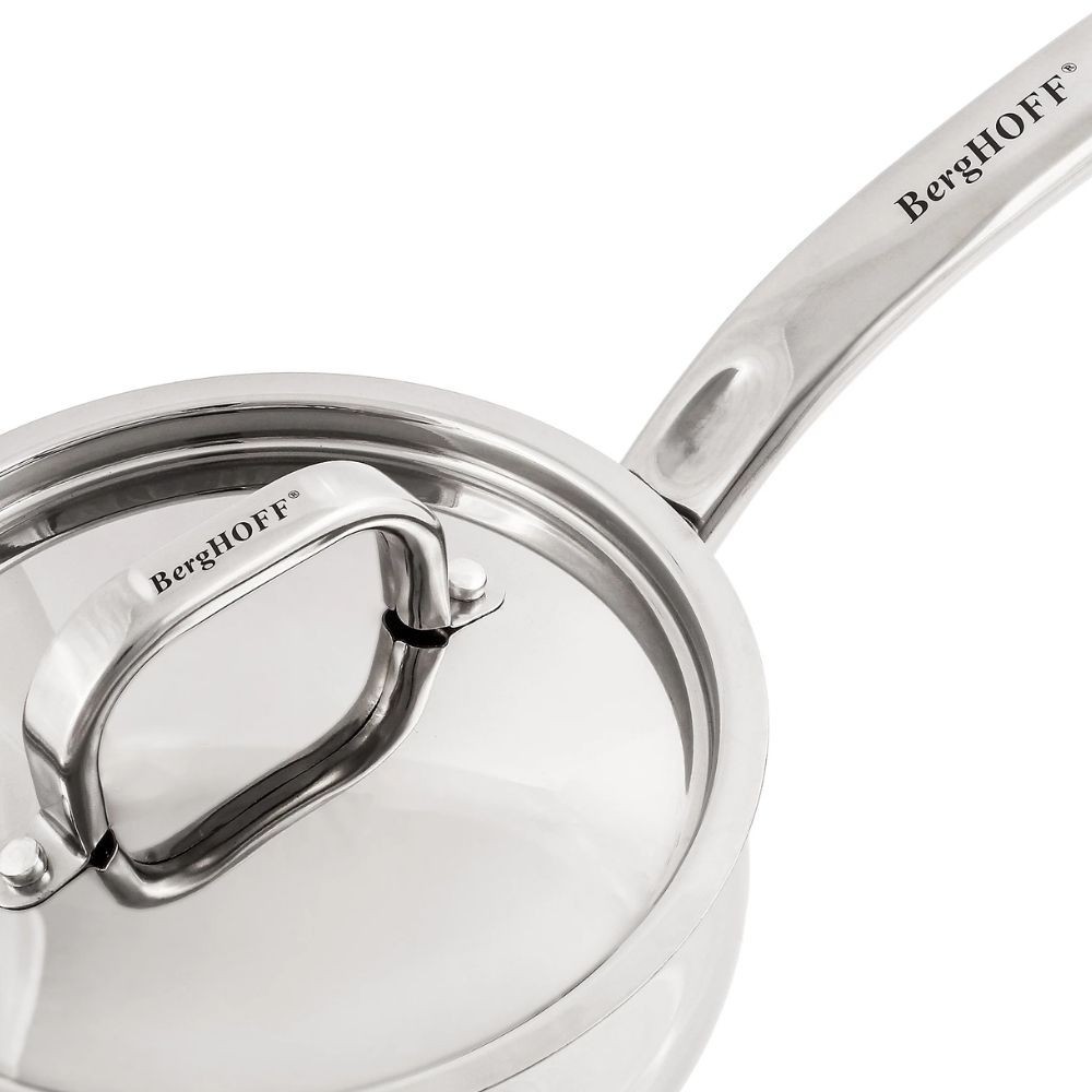 BergHOFF Belly Shape 4Pc 18/10 SS Skillet & Saucepan Set 3 Piece Set