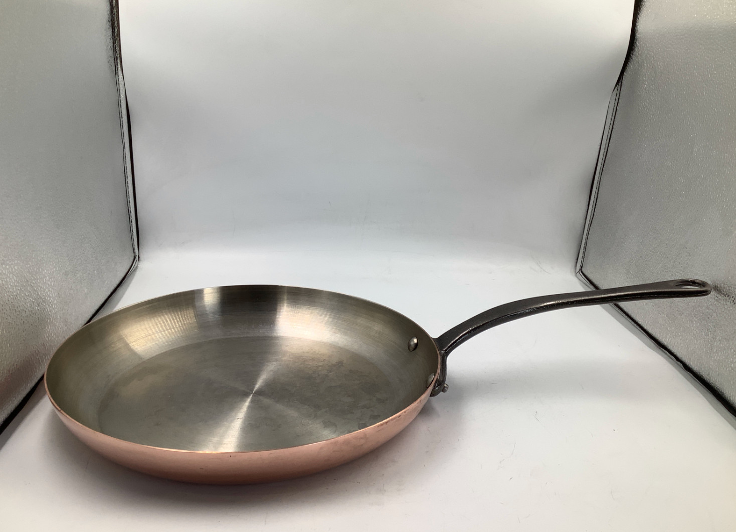 Mauviel M’Heritage M150CI Polished Copper & Stainless Steel Frying Pan, 11.81-in