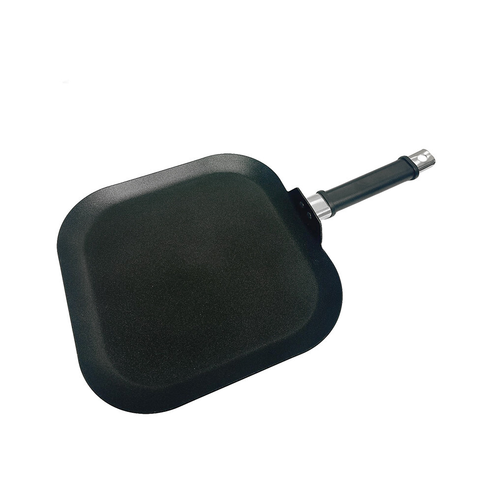 11″x11″ Non-Stick Coating Square Griddle Pan Flat Grill With 6-3/4″ Long Handle