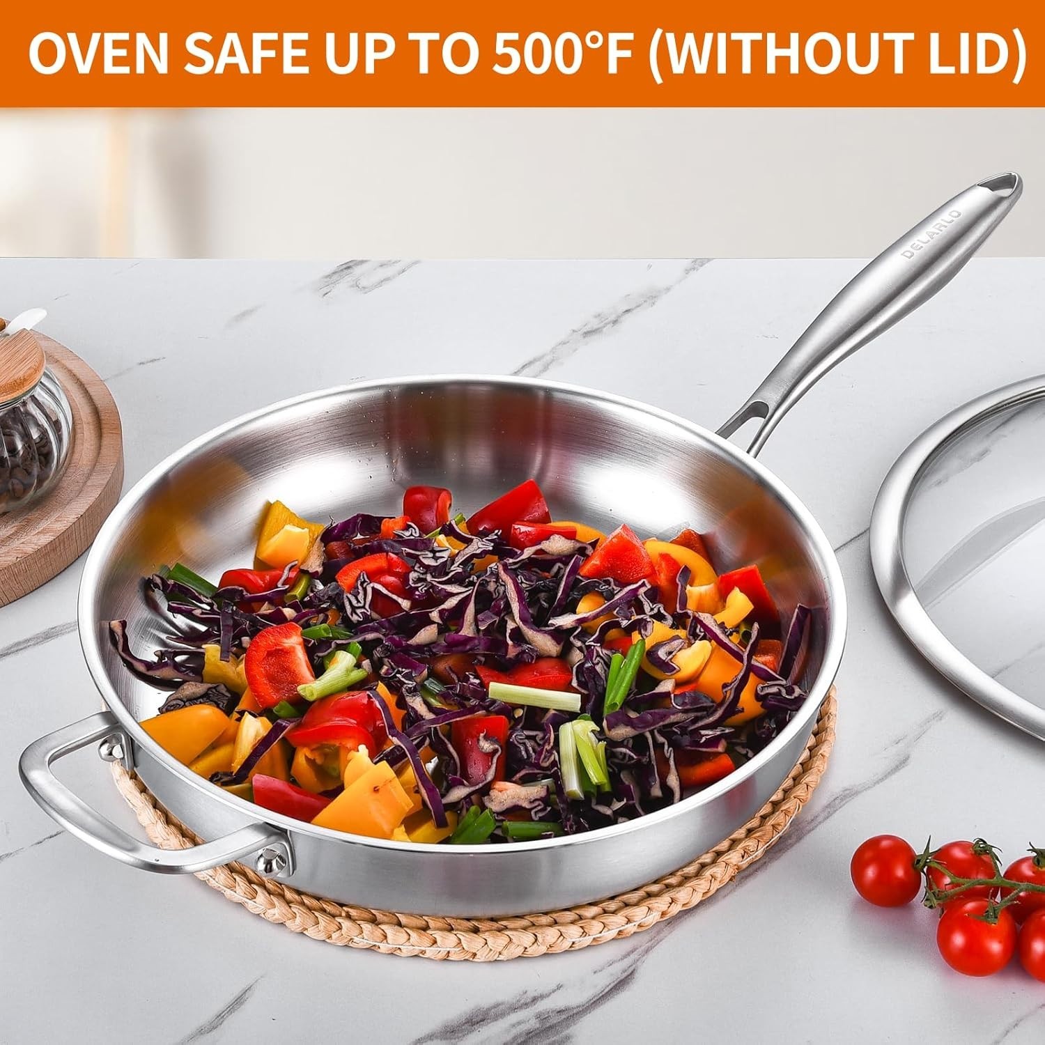 Versatile 14-Inch Heavy Duty Frying Pan with Lid – Perfect for Induction & Gas