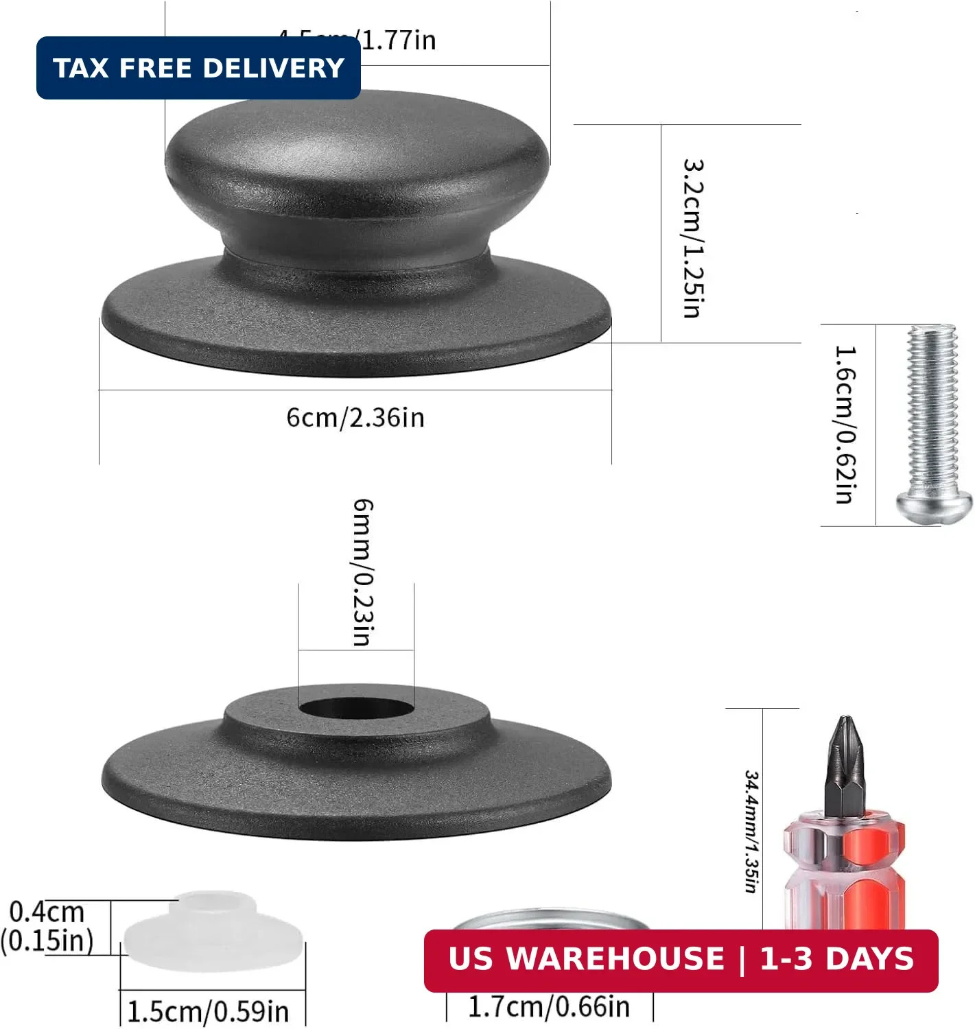 4 Pcs Universal Pot Lid Knobs, Pot Lid Handle Replacement, Pot Cover Knobs, Univ