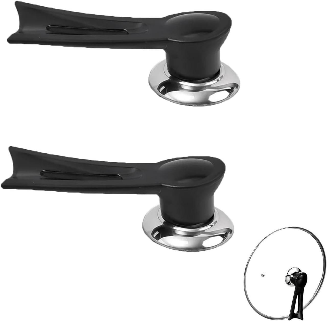 2 Pack Universal Pot Lid Knob Replacement Long Ergonomic Pans Lid Handle for