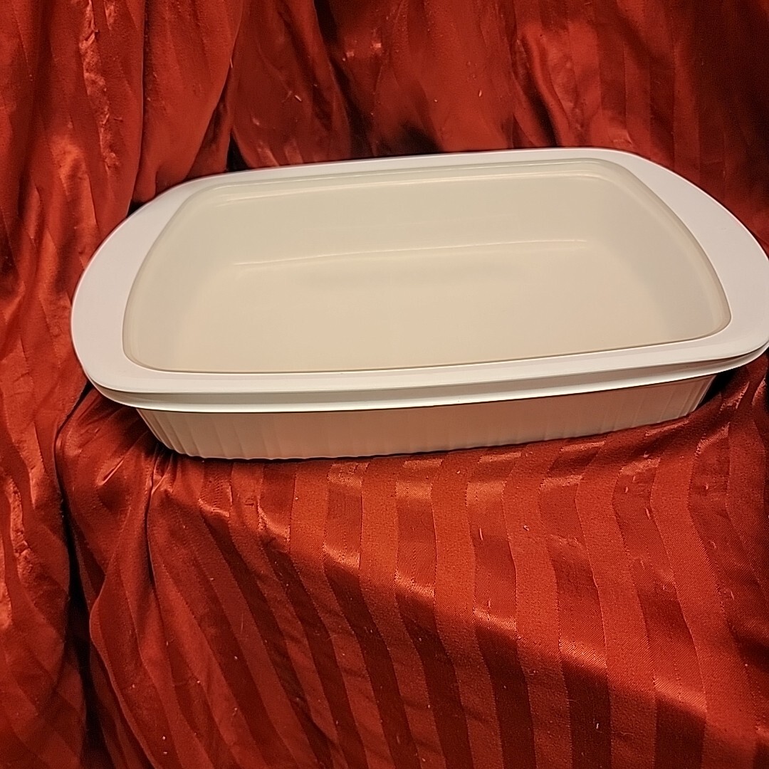 CORNINGWARE ANYWARE French White 9″ X 13″ Dish Lid Insulated Carry Bag RED LOT
