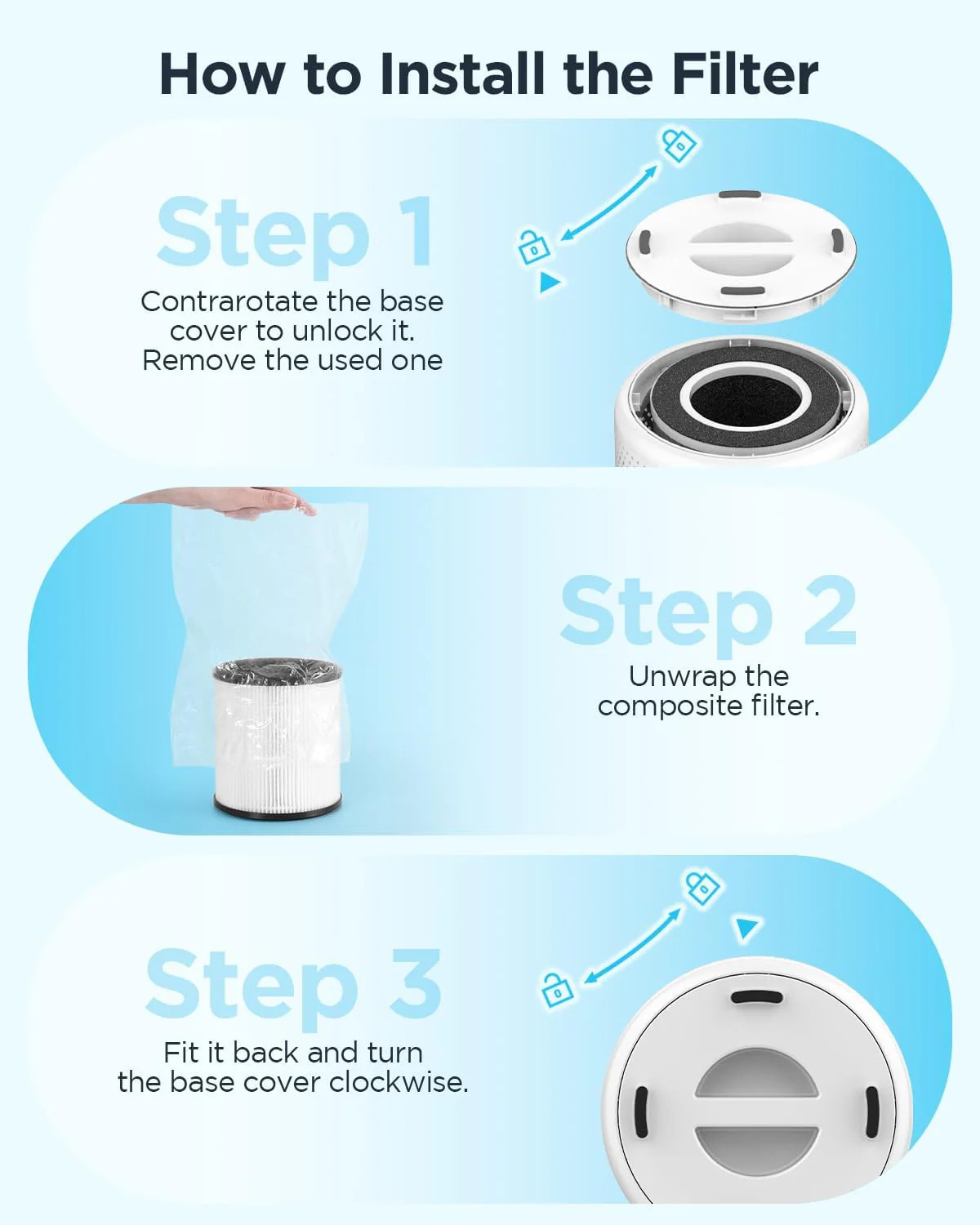 MOOKA Air Purifiers for Home Large Room up to 1076 ft², H13 True HEPA Air