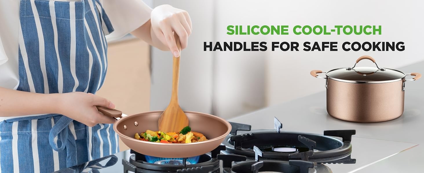 Nutrichef 20 Piece Professional Home Kitchen Cookware and Bakeware, Pots and