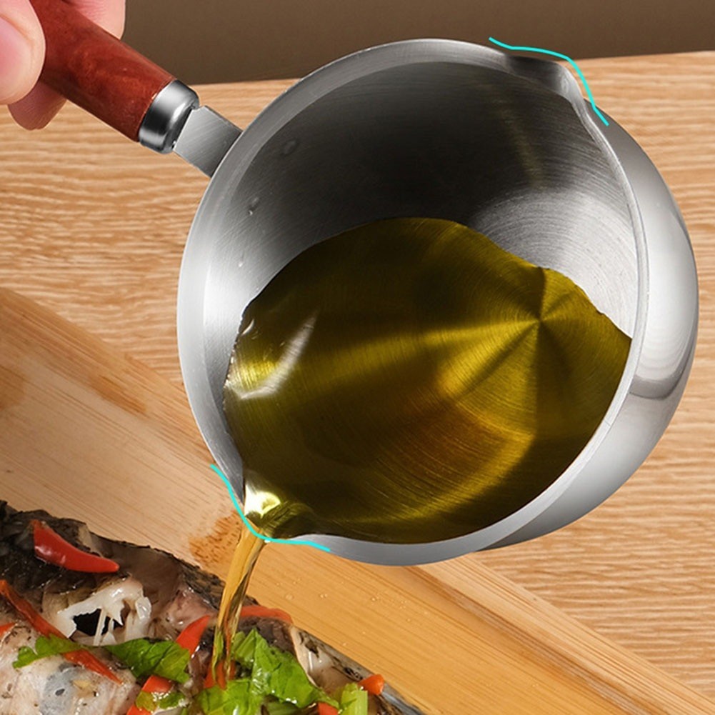 Stainless Steel Mini Milk Pan 150ml Hot Oil Pot Small Butter Melter Saucepan