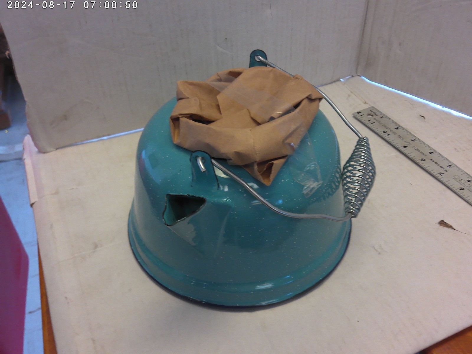 Turquoise enamel tea kettle NEW (company 2nd’s will have chip damage)