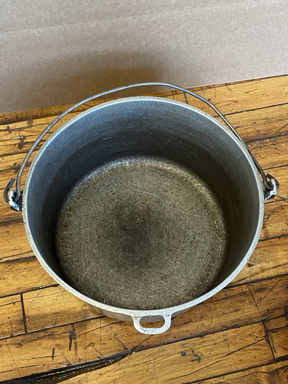 Vintage Aluminum Stock Pot Kettle w Lid Bail Handle Camping Farm Cook Pot 12″