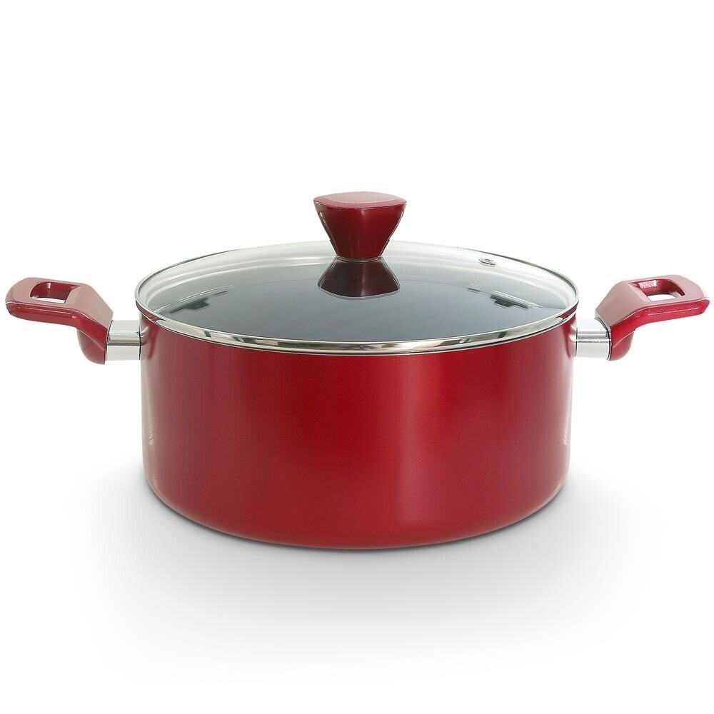 Nutrichef Non-Stick Casserole w/ Lid-See-Through Tempered Glass Lids, 5 Quart