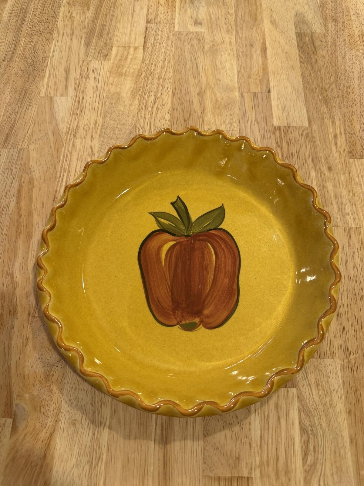 Vintage Pie Dish 1971 USA Los Angeles Pottery 10” Ovenware