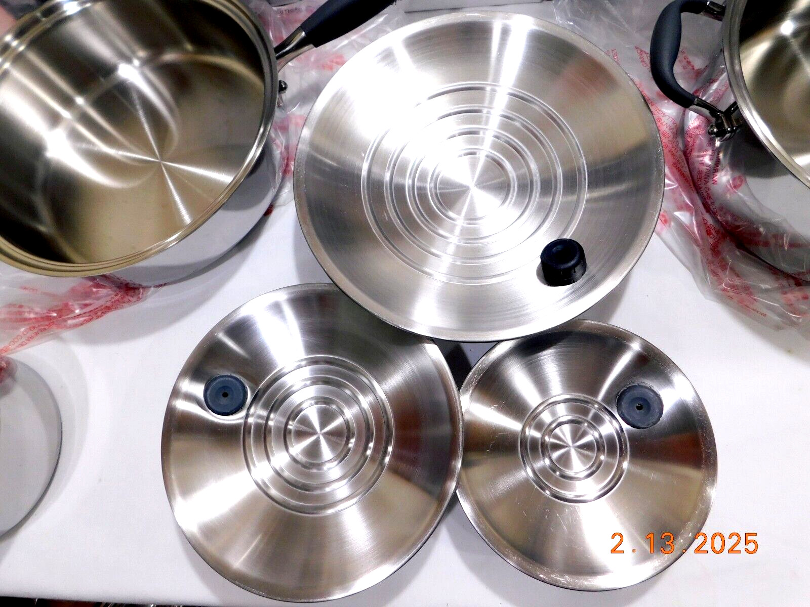 NEW ROYAL PRESTIGE Waterles Cookware USED LIDS 5Ply Surgical Stainless Induction