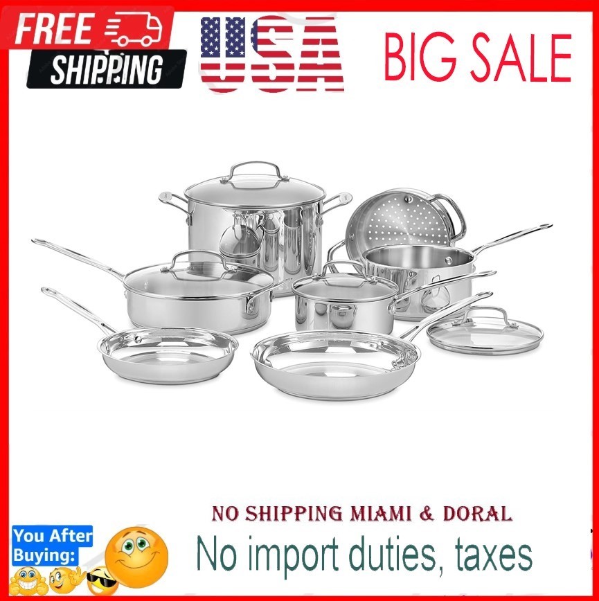 Cuisinart Chef’s Classic 11-Piece Stainless Steel Pots and Pans Set, Cookware
