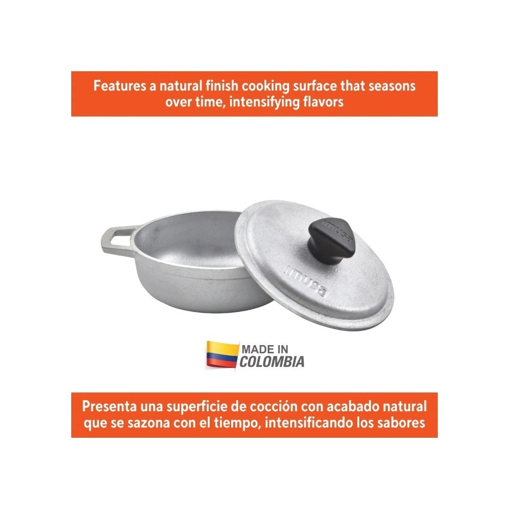 Cast Aluminum Dutch Oven Pot 0.5QT Small Saucepan with Lid 14cm
