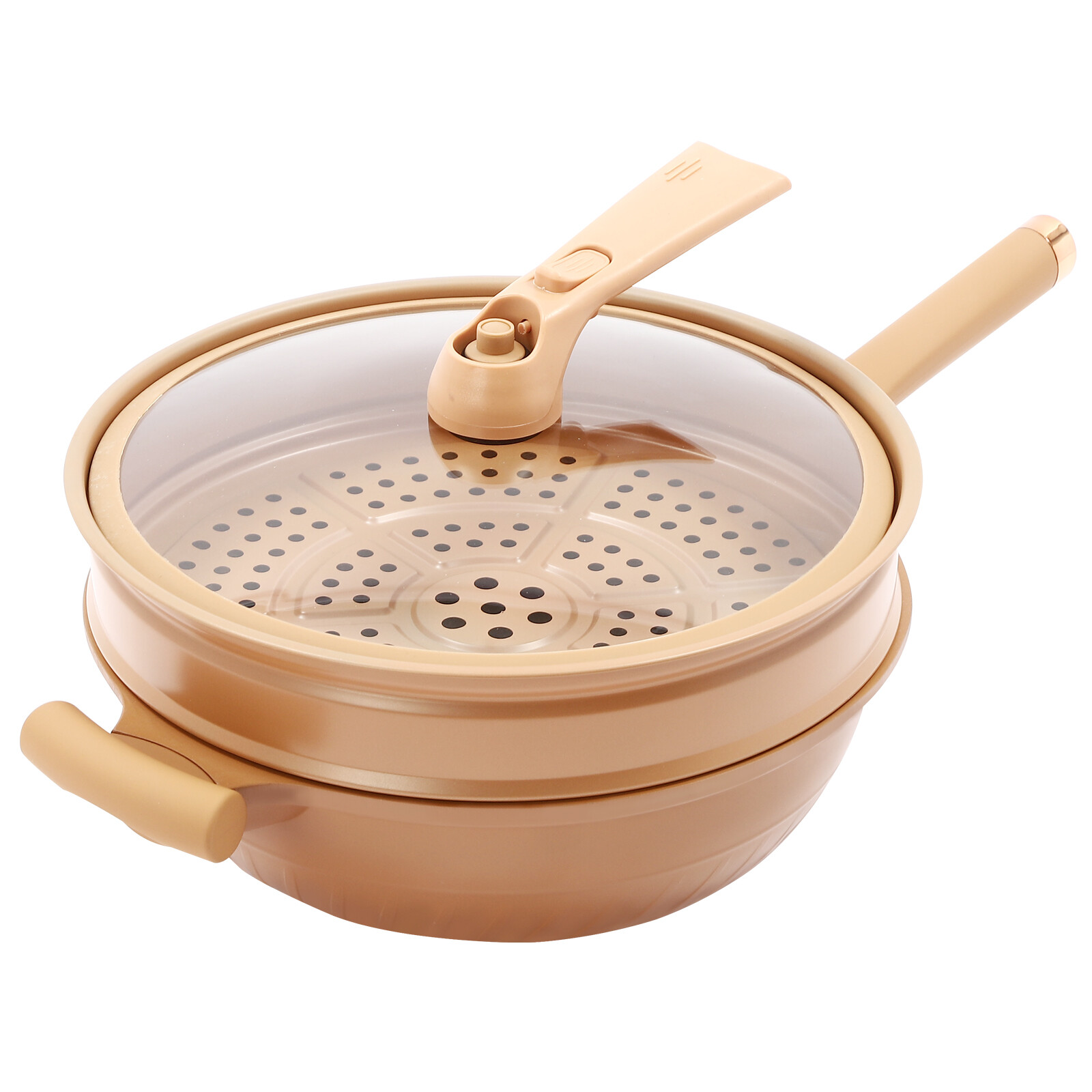 32cm Micro Pressure Cooker Pan – Die-Cast Aluminum Non-Stick With Steamer