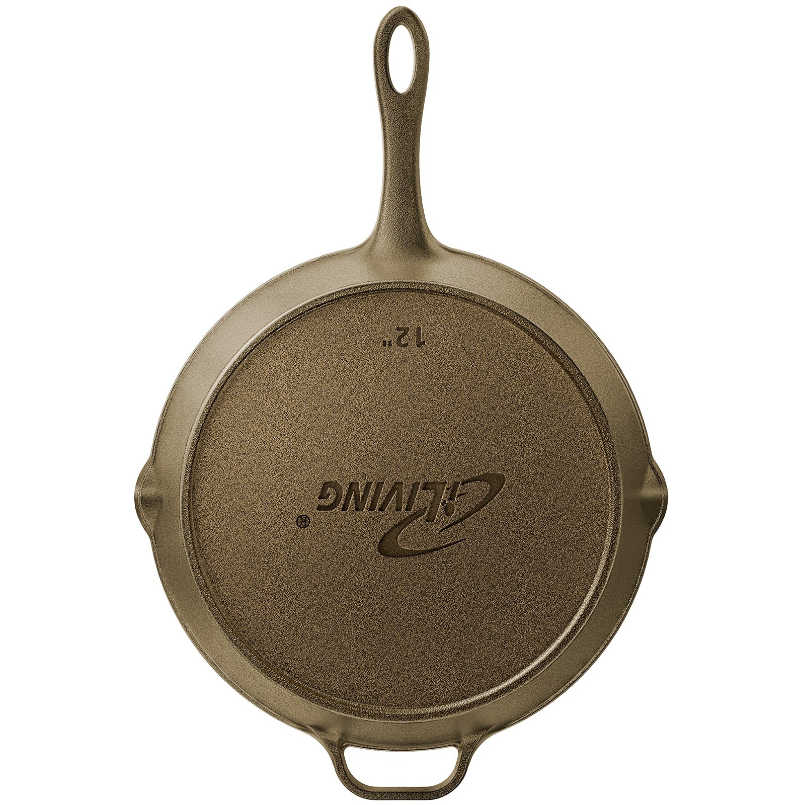 iLiving Seasoned Modern Heirloom Mirror Polished Cast Iron Skillet Pan 12″ 2.7L