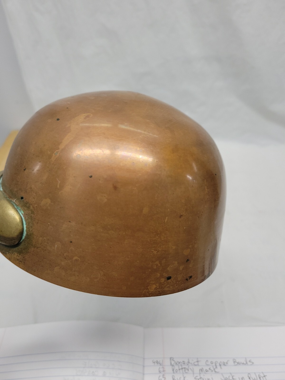 VINTAGE BAZAAR DE LA CUISINE NY/NY 6″ SOLID COPPER POT BRASS HANDLE W/LID #5365