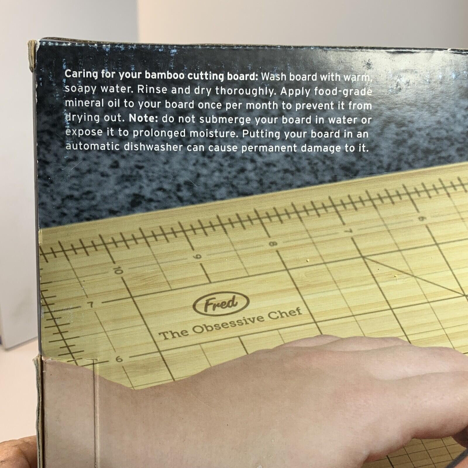 BRAND NEW Genuine Fred The Obsessive Chef Bamboo Cutting Board 9-inch by 12-inch