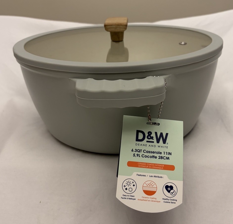 D&W Deane & White 6.3qt Premium Casserole Stock Pot W/Lid-Seafoam Green NWT