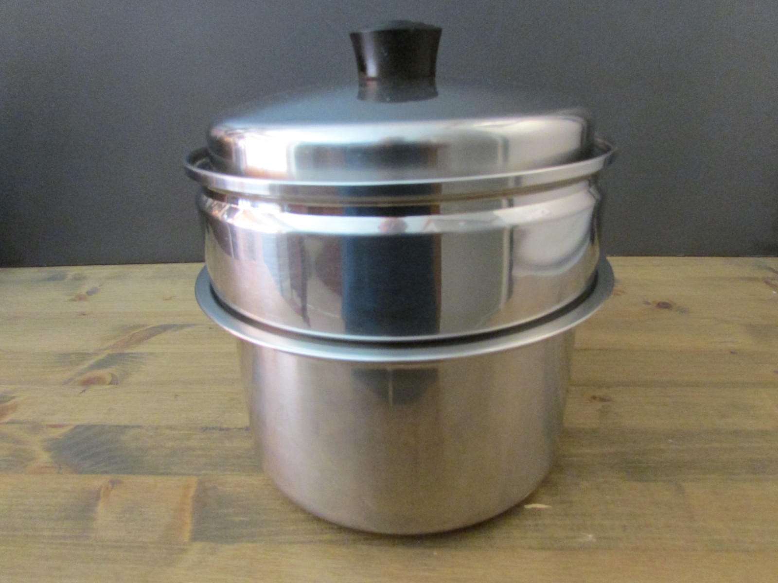 LUSTRE CRAFT Stainless 3 QT Saucepan with Steamer, Broiler & Lid 18-8 Stainless