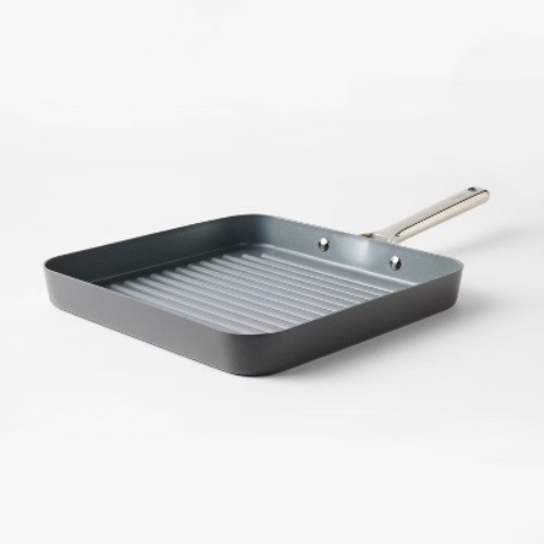 12" Aluminum Ceramic Grill Pan Dark Gray – Figmint: Nonstick, Dishwasher