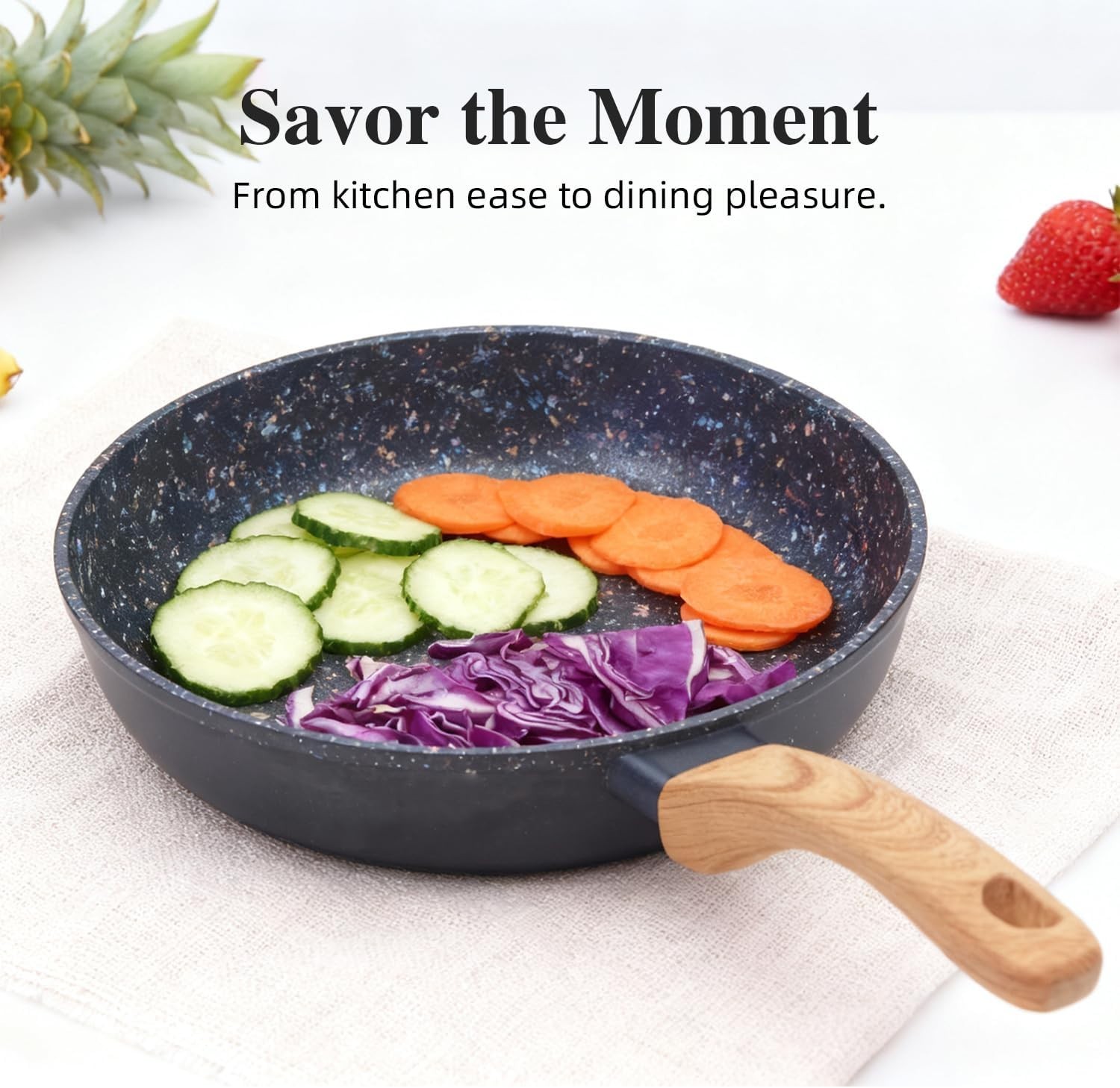 2-Piece Nonstick Cookware Set,10.25 Inch Frying Pan & 1.43QT Saucepan with Li…