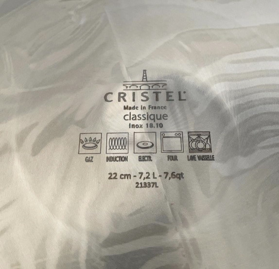 NIOB Cristel Casteline 21110L 7.6 QT Stockpot w/Lid | 11″ x 7.75″ x 8.75″ | 22cm