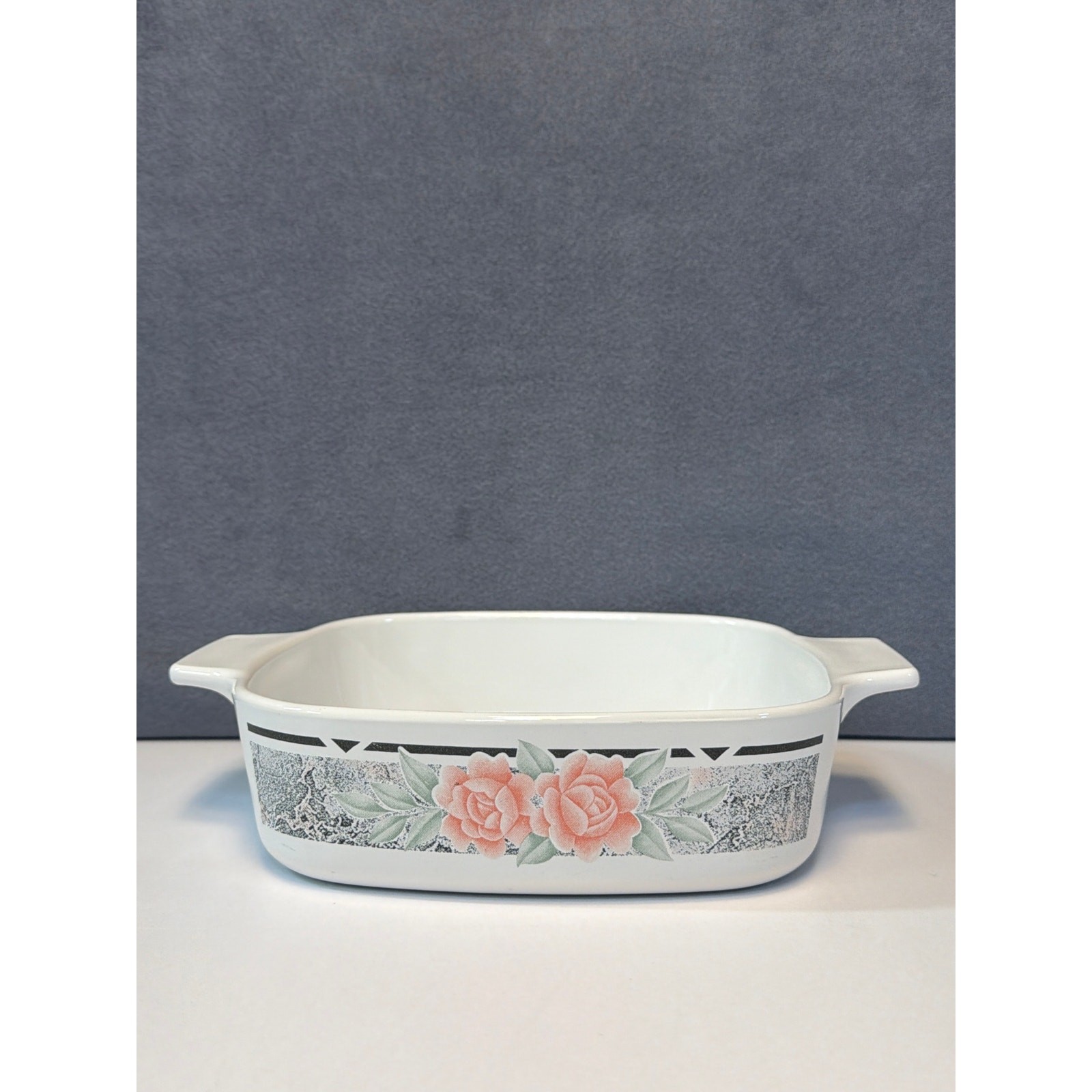 Vintage Corning Ware Silk & Roses A-1-B Casserole Dish Pyrex 1 LITER